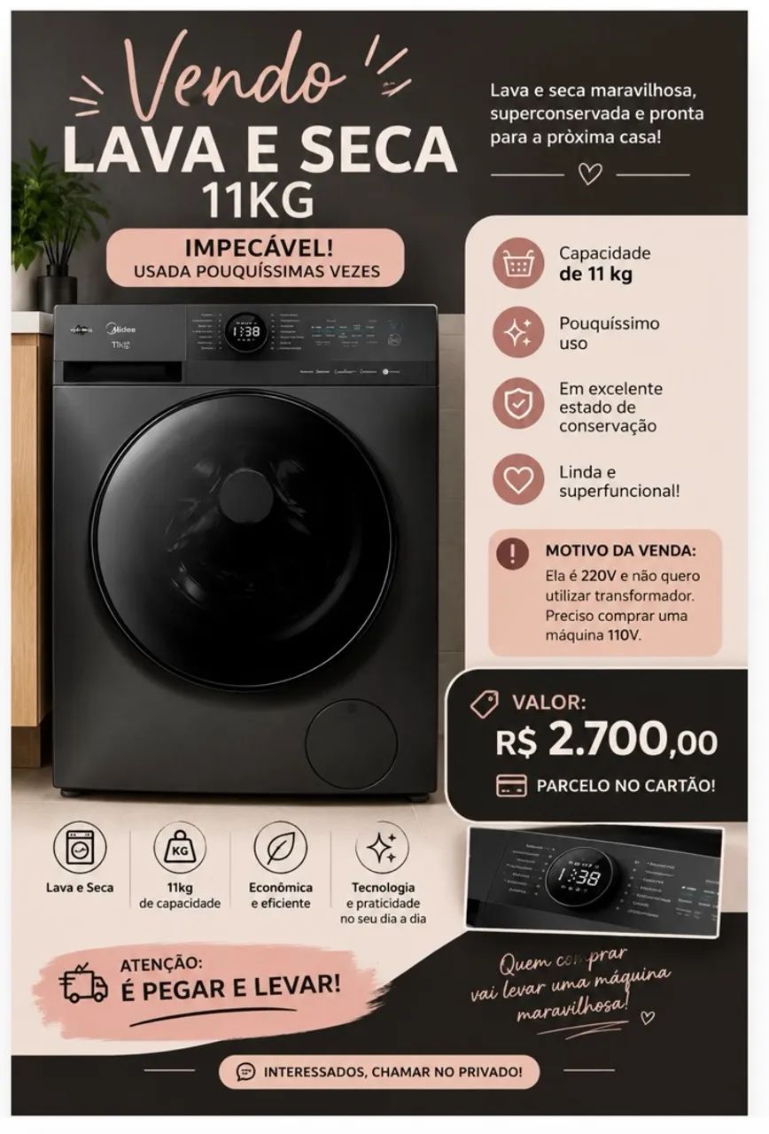 Lava e seca 11kg Midea - Foto 2