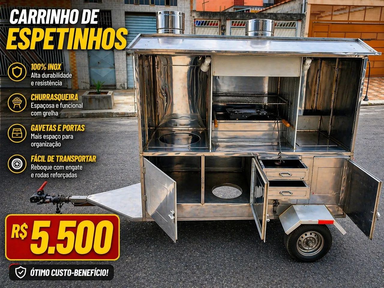 Carrinho de espetinho, aceitamos proposta e cartão. - Foto 2