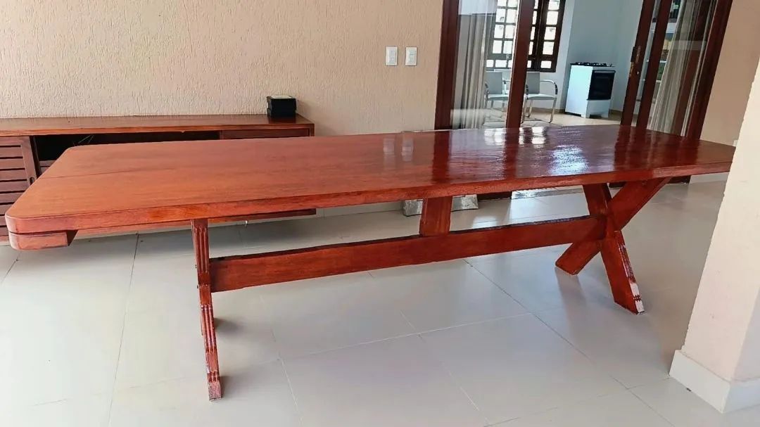 Mesa madeira pura 3  Metros