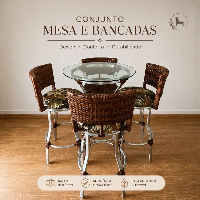 Conjunto Bistrô em Fibra Sintética - Foto 2