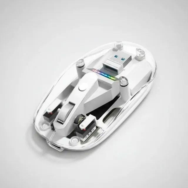 Mouse Transparente Sem Fio Bluetooth e Wireless