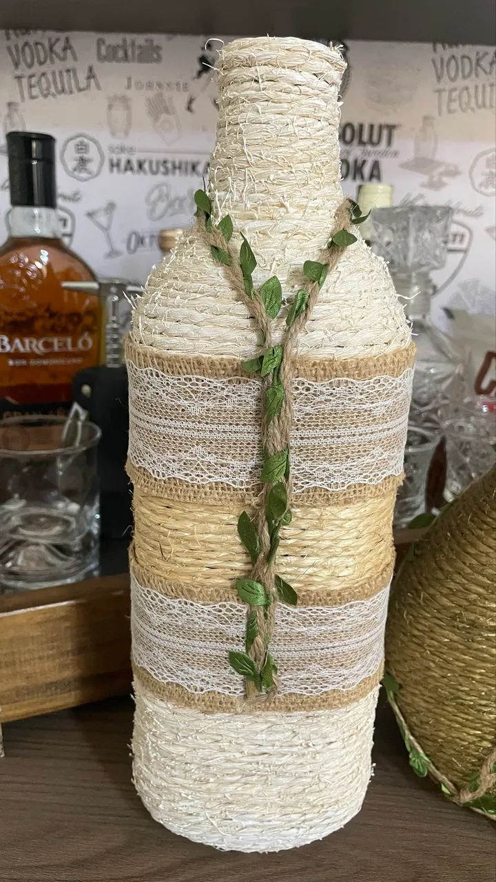 Kit com 3 garrafas decorativas  - Foto 4
