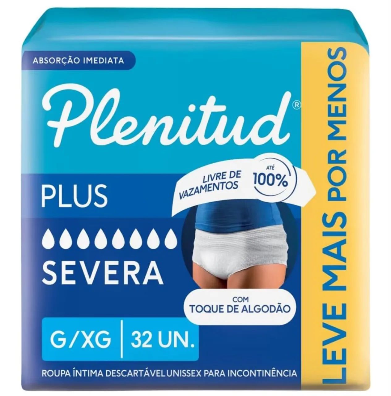 Fraldas Plenitude Severa - 9 pacotes - Tamanho G/XG