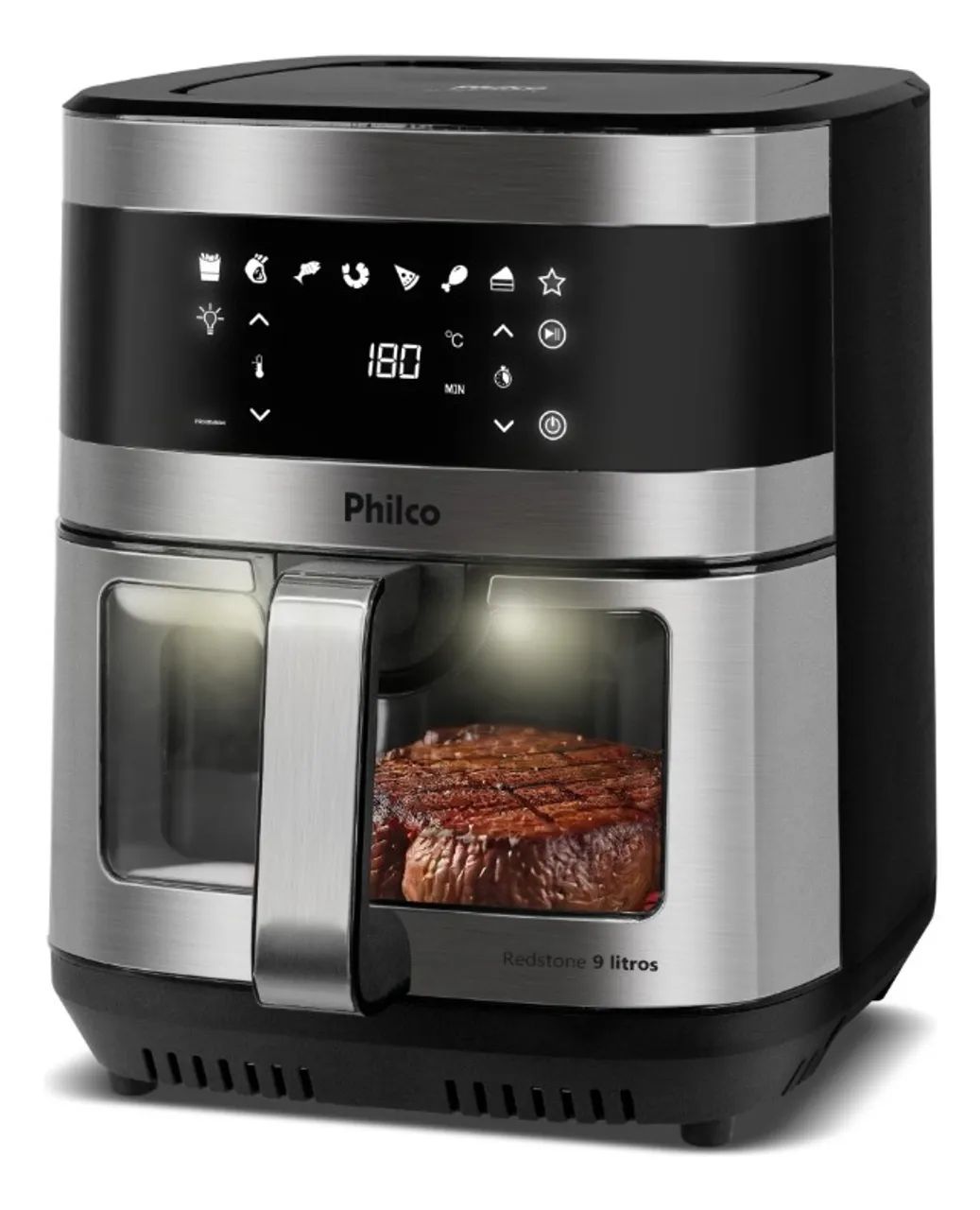 Air Fryer Philco 9L Visor Glass Painel Digital PAF90C - Foto 2