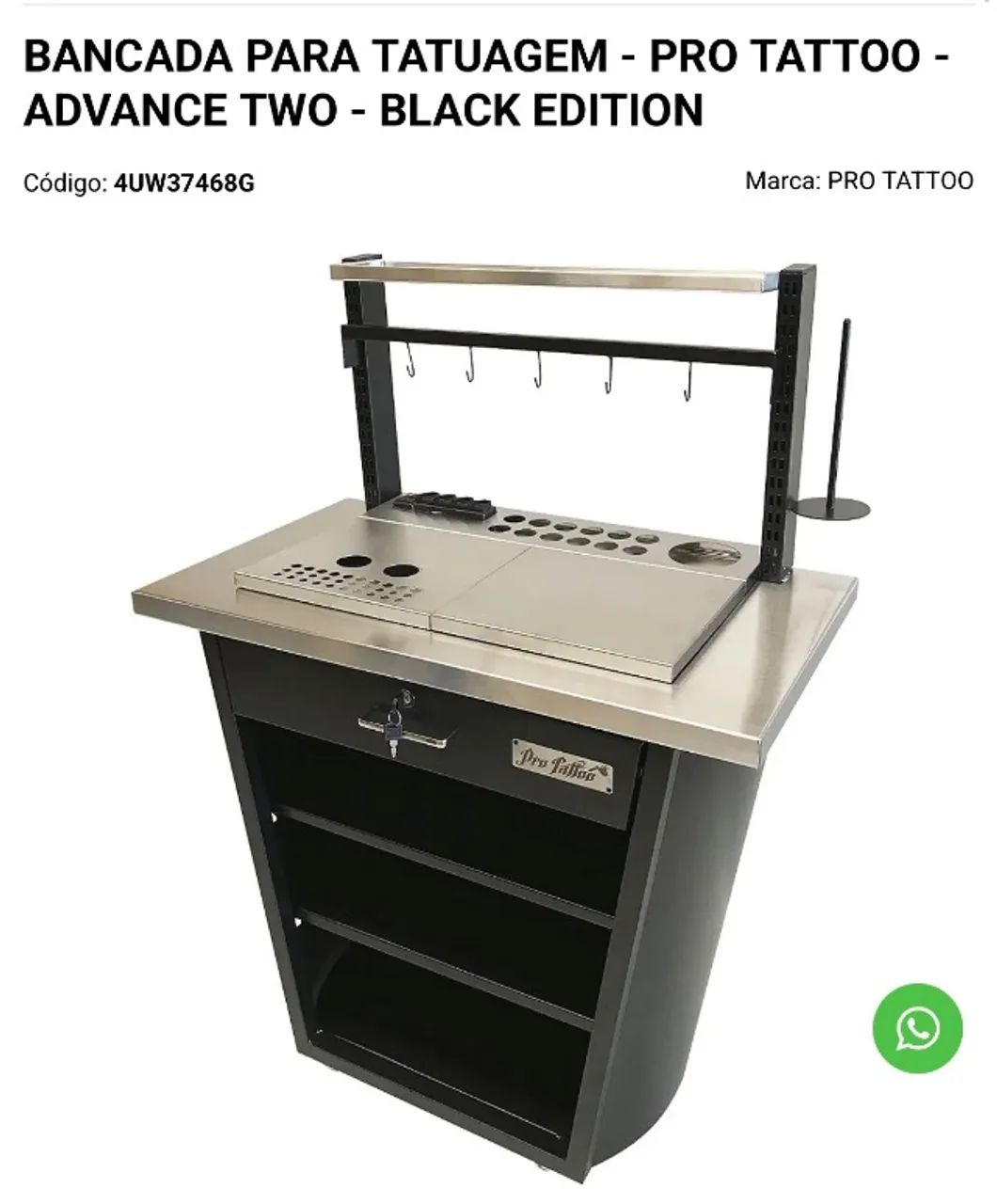 BANCADA PARA TATUAGEM - PRO TATTOO - ADVANCE TWO - BLACK EDITION