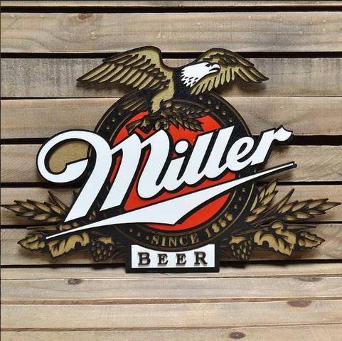 Placa Alto Relevo Miller Cerveja, Bar, Decoração, Bebidas