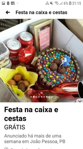 Bolos, doces, salgados e festa na caixa