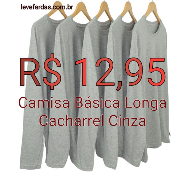 Camisa Básica Manga Longa - Cacharrel Cinza
