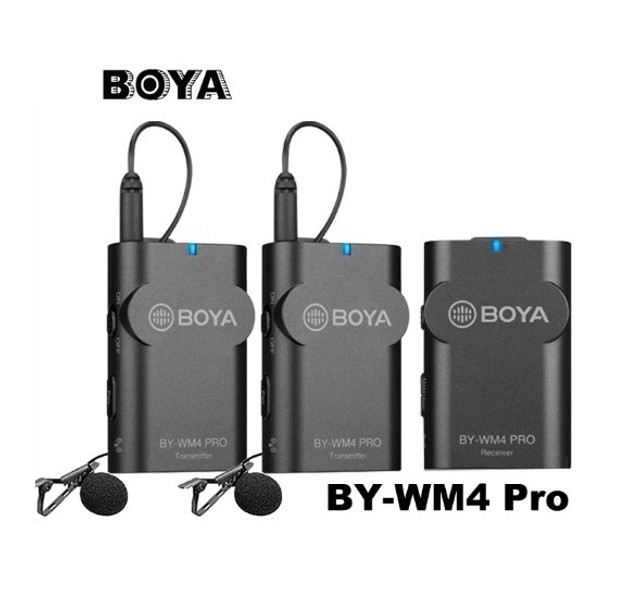 Microfone de Lapela Duplo Sem Fio Boya - By Wm4 Pro