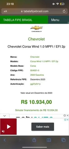 Carros na Web, Chevrolet Corsa Wind 1.6 2000