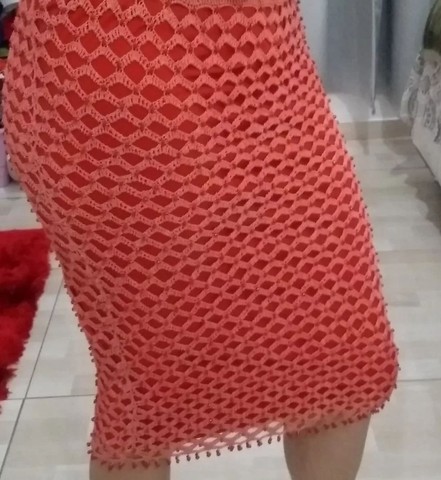 Saia de crochê midi - Foto 4