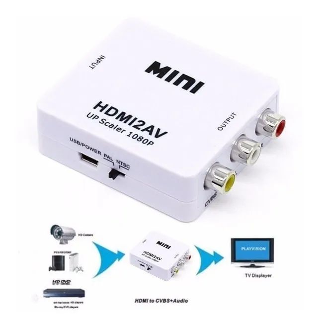 Mini Adaptador Conversor De Hdmi Para Video Composto 3rca Av - Foto 5