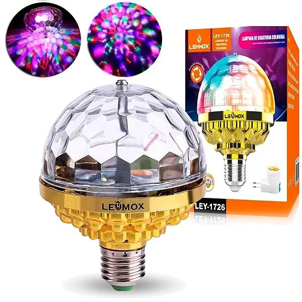 Lâmpada de Led Colorida Giratória para Festas Bivolt - Lehmox em São Luís ma