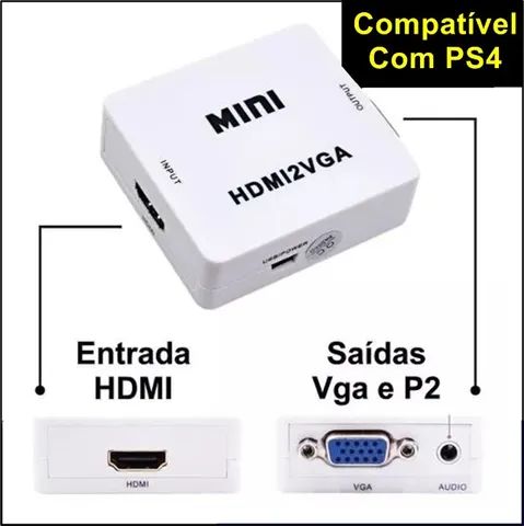 conversor hdmi para vga com saída de áudio com USb