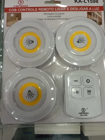 Kit 3 lâmpadas led com controle Multifuncional