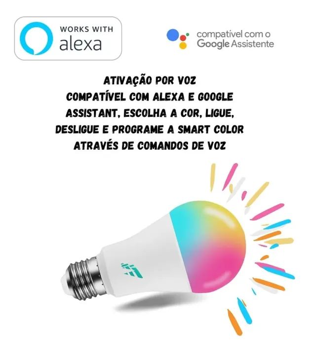 Smart Lâmpada Inteligente Led Rgb Wi-fi Compatível Com Alexa e Google - Foto 3