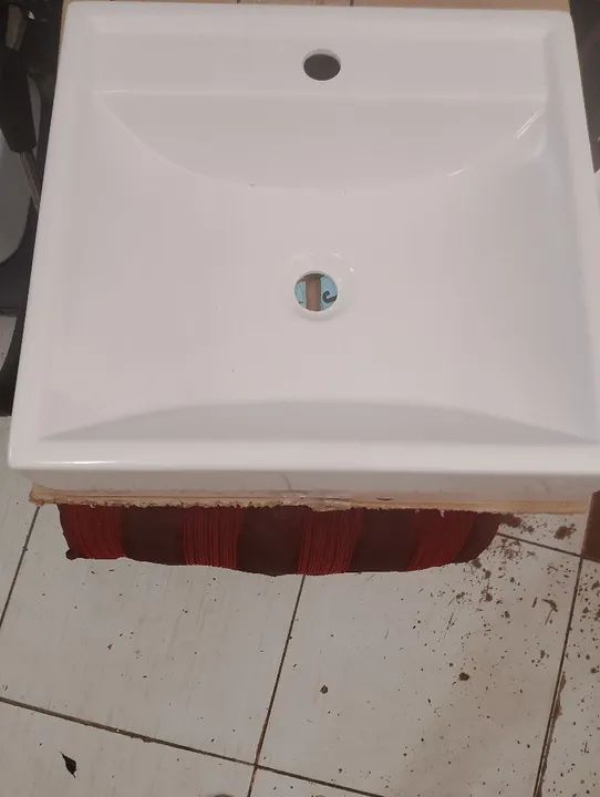 Cuba para banheiro 40x38 Ravena mármore sintético quadrado