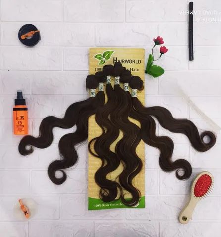 Cabelo Organico Ondul 55cm 16" 18 20 20 18 16 260g  Tela - Cor (#6) - Foto 2