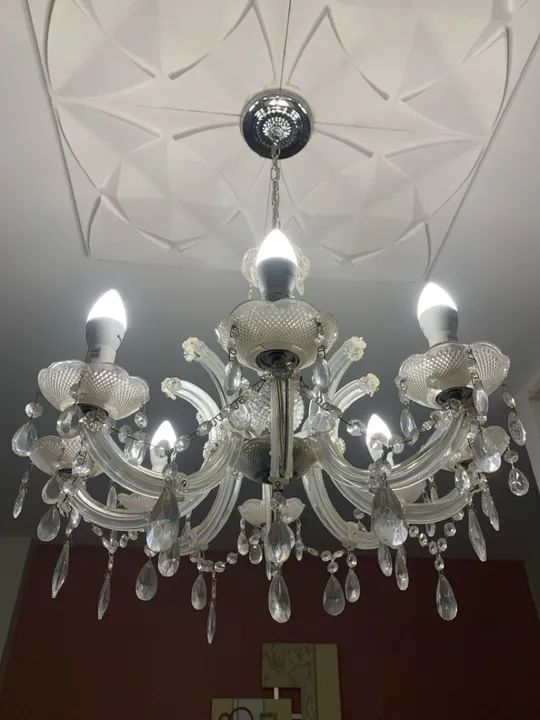 Lustre de Cristal 8 Luzes - Foto 2