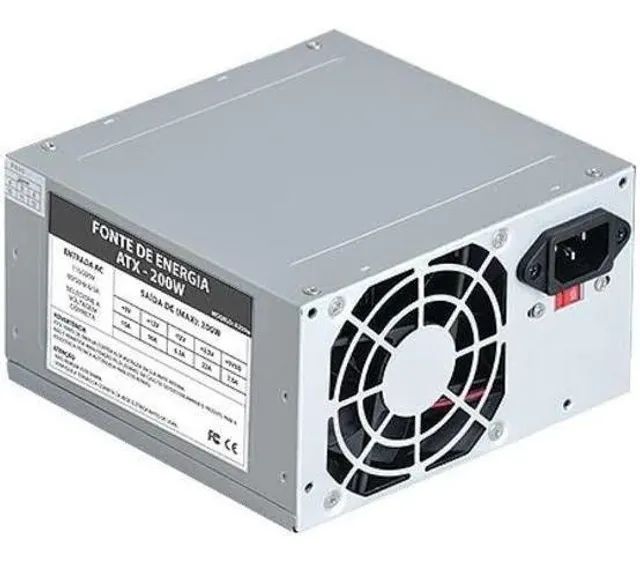 Fonte Atx 200w Pctop  4pin Sata 12v