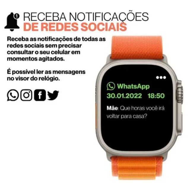 Smartwatch Relógio T900 Ultra Inteligente  Série 9 IWO Lançamento Original - Foto 2