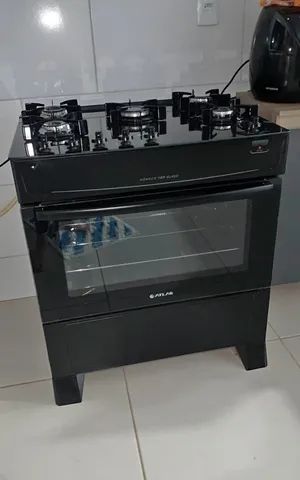 Fogão atlas 5 bocas tampo de vidro (novo)