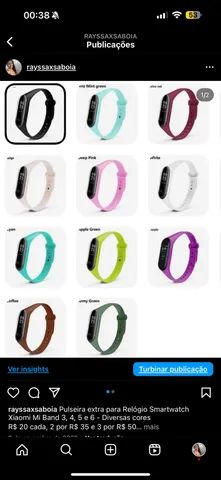 Pulseira extra para Relógio Smartwatch Xiaomi Mi Band 3, 4, 5 e 6 