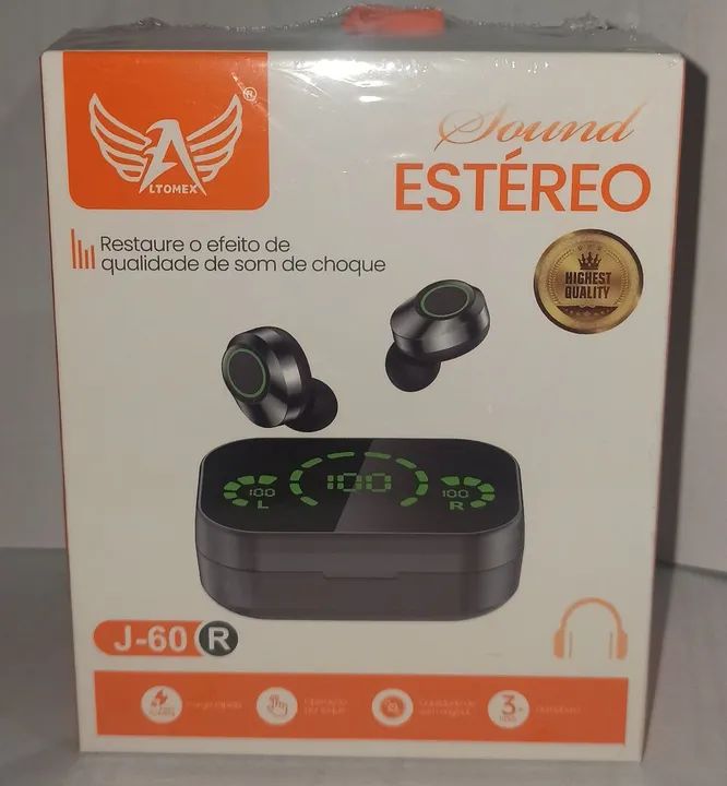 Fones de ouvido da marca Altomex J-60R Bluetooth 5.0, com som surround