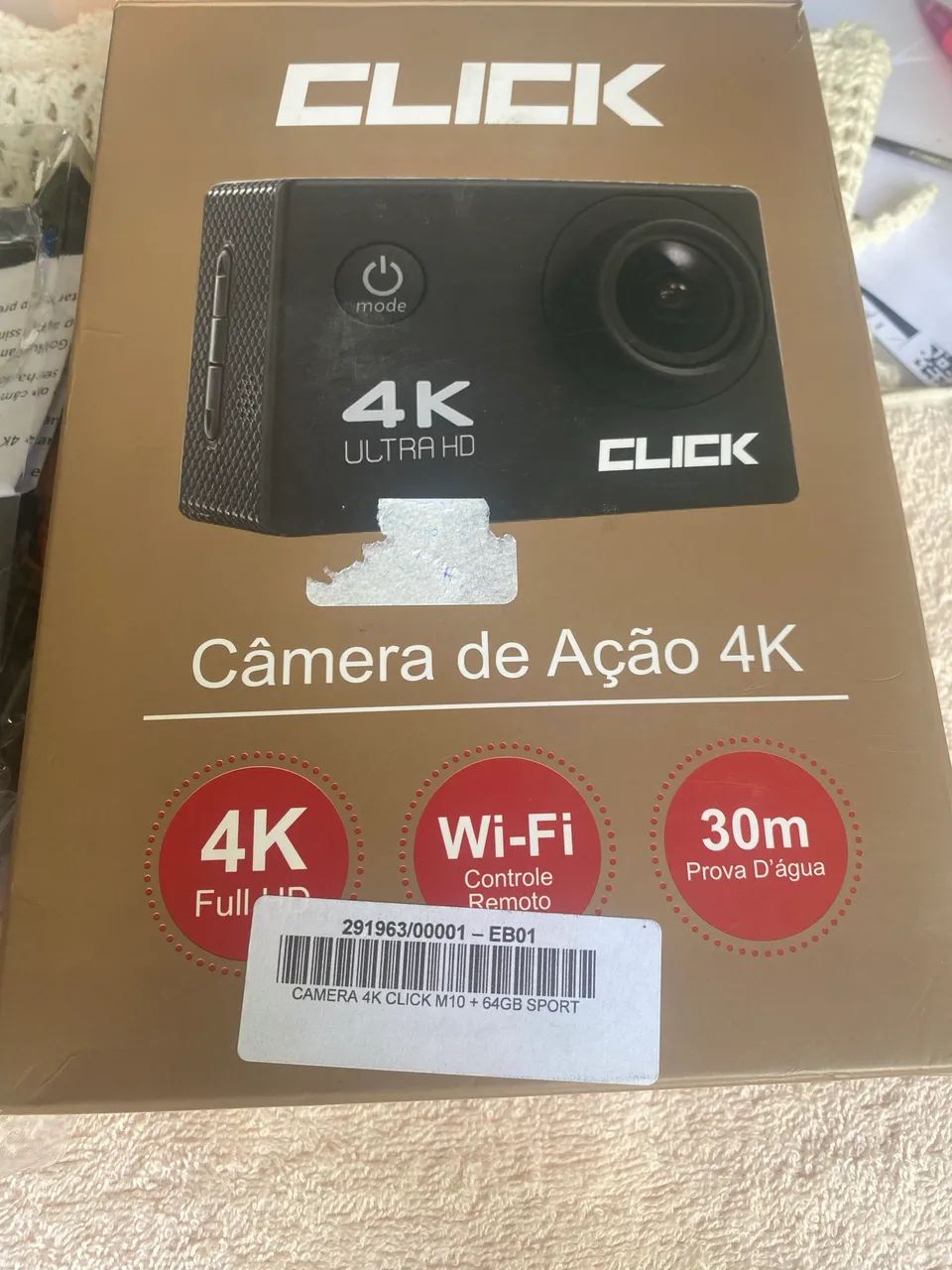Câmera Sport 4k M10 Wifi+ 64gb+ Baterias+ Carregador+ Bastão