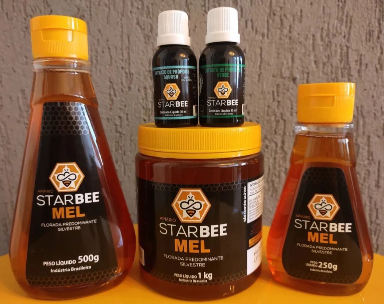 Mel de abelha e extrato de própolis- 500g, 1kg e 250g