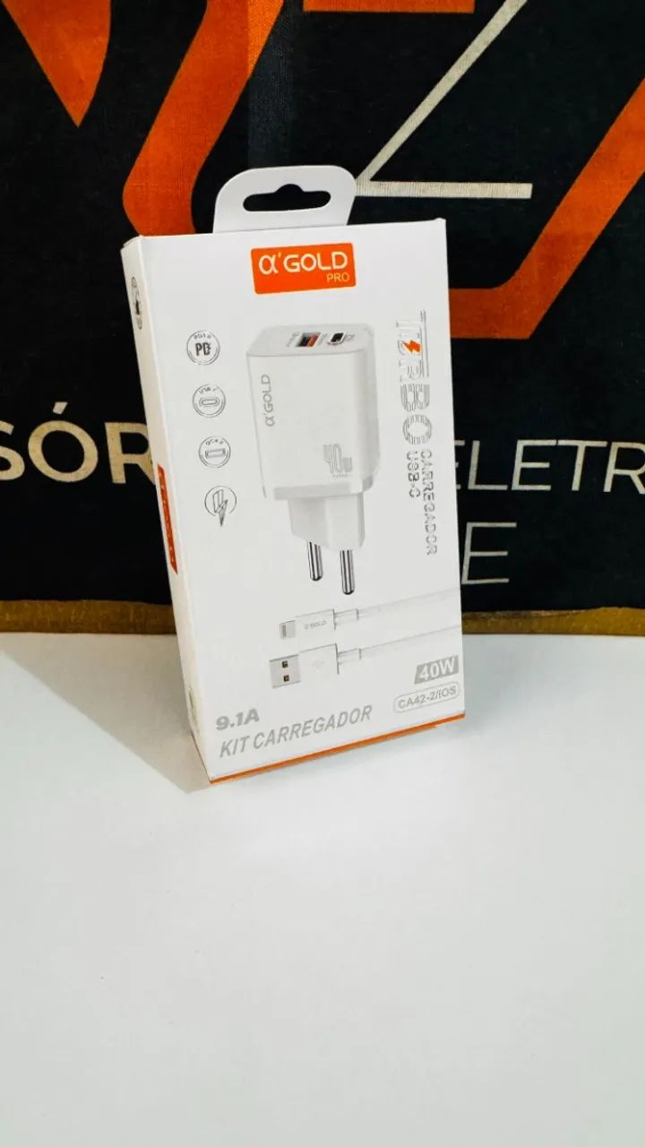 Carregador Turbo 40W com Cabo incluso - Foto 2