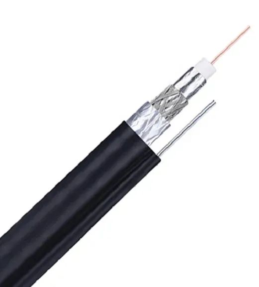 Rolo 100 Metros Cabo coaxial RG6 Mensageiro Preto Antena Digital Tv Aberta a Cabo CFTV - Foto 2