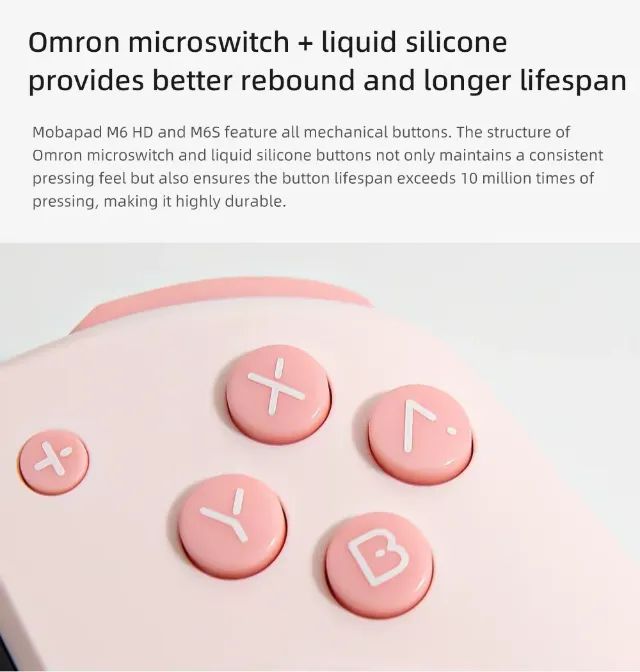 Controle Mobapad M6 HD Rosa - Edição Premium com Joysticks Hall e Vibração HD - Foto 3