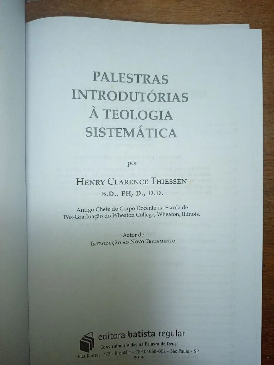 Palestras Introdutórias à Teologia Sistemática - Henry Clarence Thiessen - Foto 2