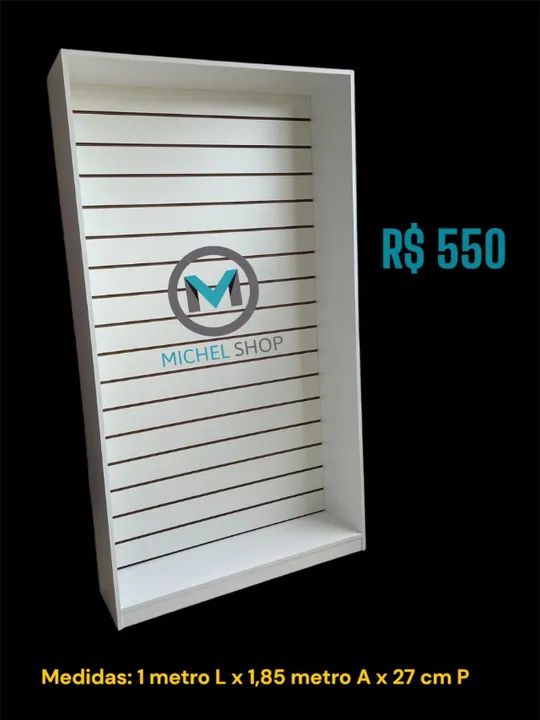 Estante 1 metro expositor MDF Canaletado novo - Foto 2