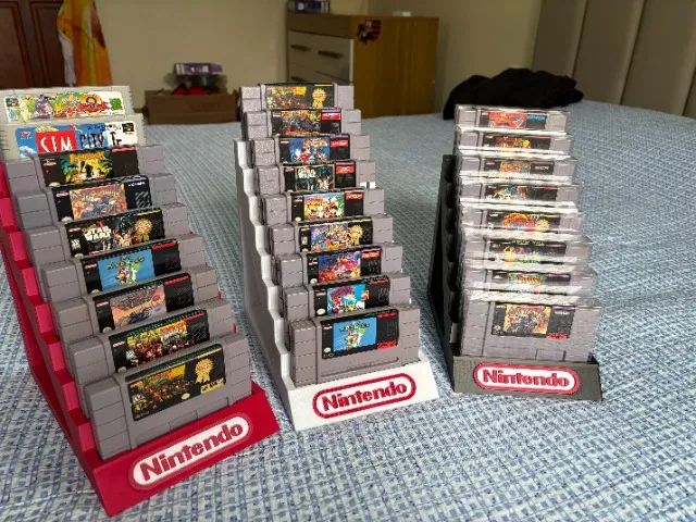 Suporte expositor para cartuchos de super nintendo snes 9 e 8 lugares - Foto 3