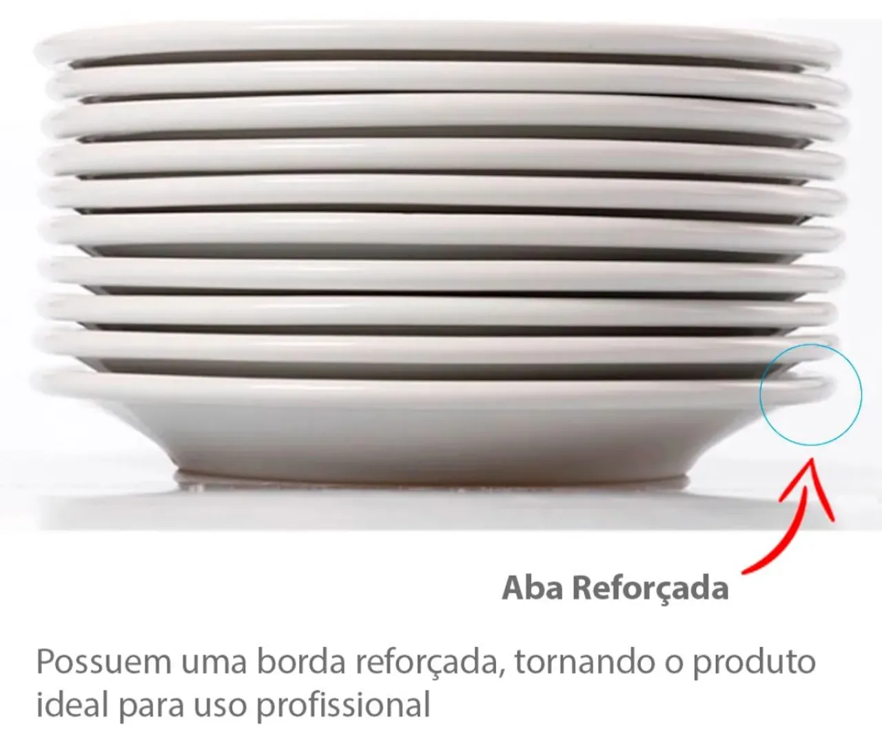 Pratos de porcelana com borda reforçada - Ideal para uso profissional