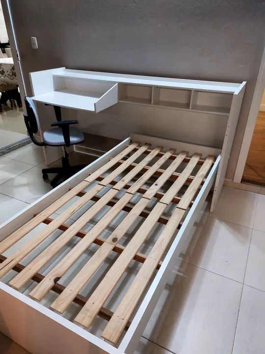 Cama Solteiro + Cabeceira com escrivaninha + Cadeira giratória  - Foto 2