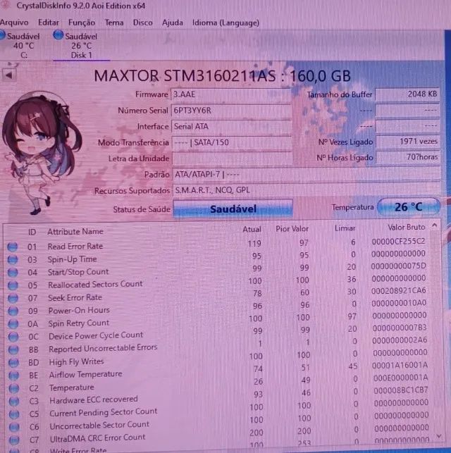 HD Maxtor: 160 gb - Foto 3