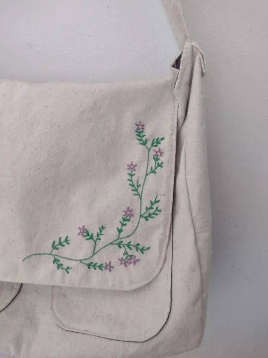 Bolsa grande de tecido - Nova e feita à mão - Foto 3