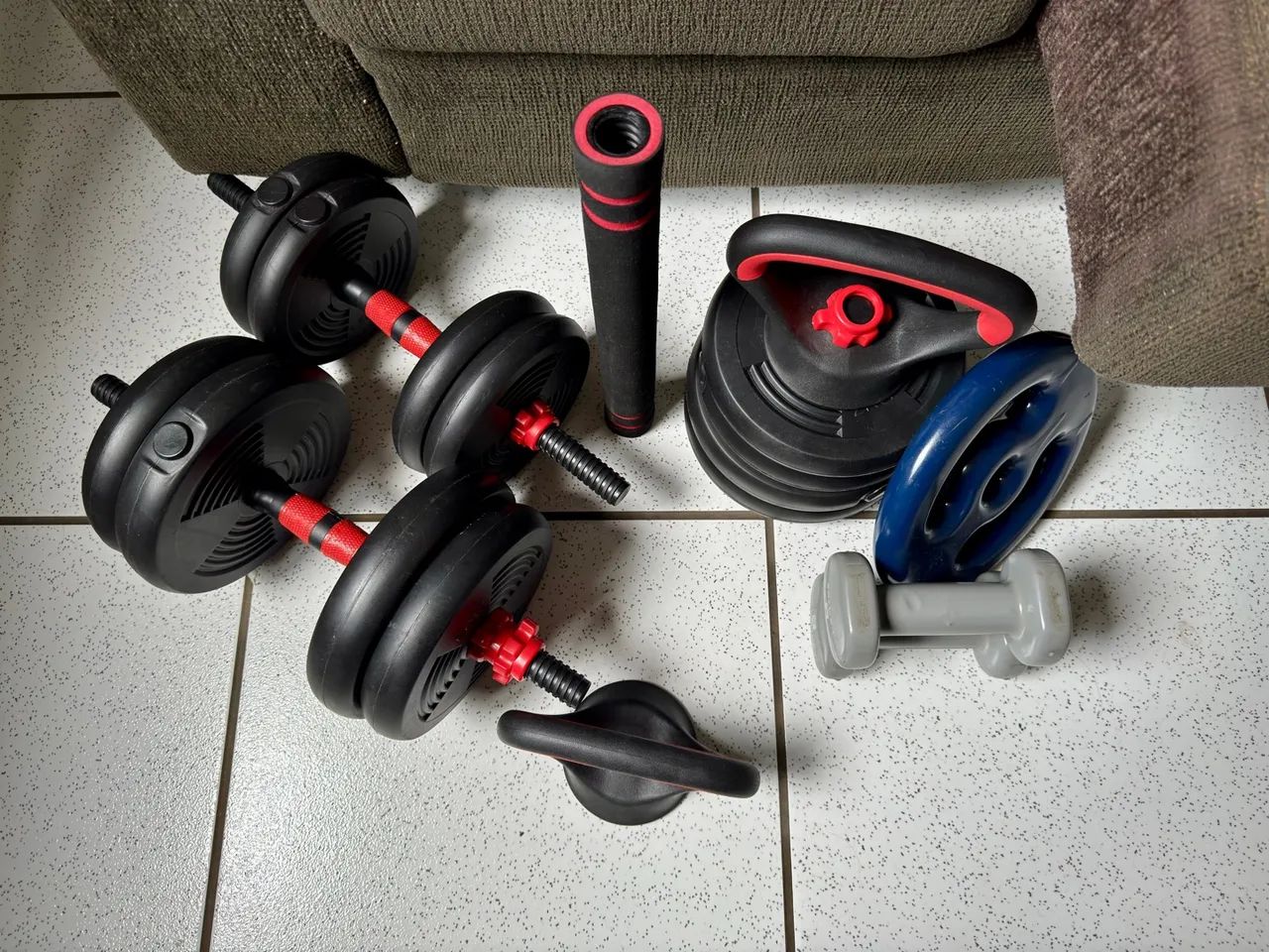 Kit Musculação Halteres + Kettlebell Yangfit - Foto 2