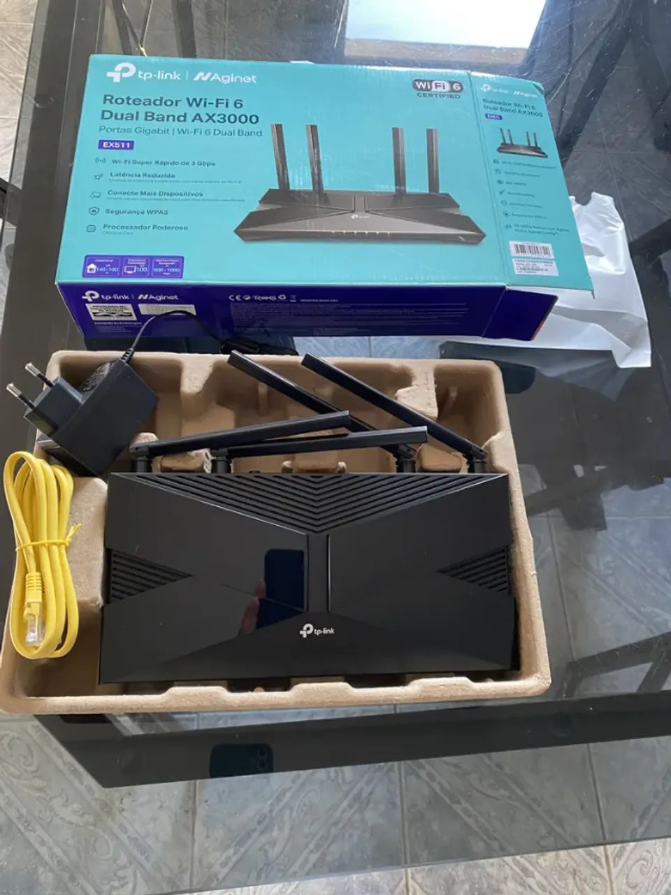Roteador Tp-link EX511, Wifi 6, Gigabit, Dual Band, AX3000, 4 Antenas, Semi-Novo