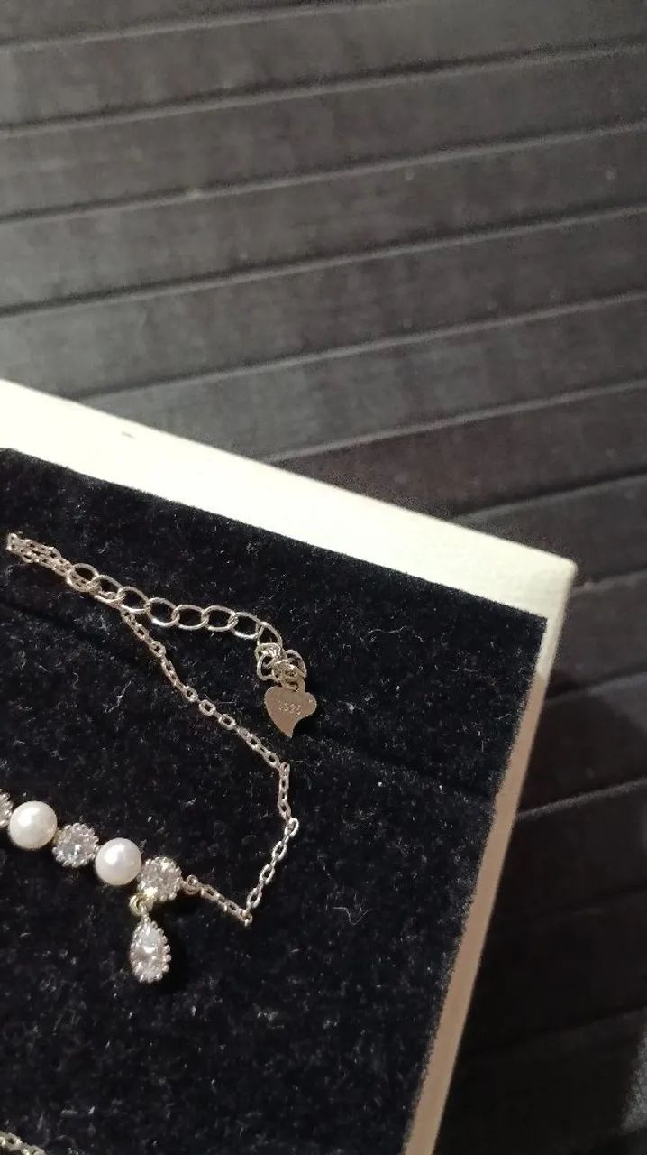 Pulseira de prata 925 com detalhes de pérola  - Foto 5
