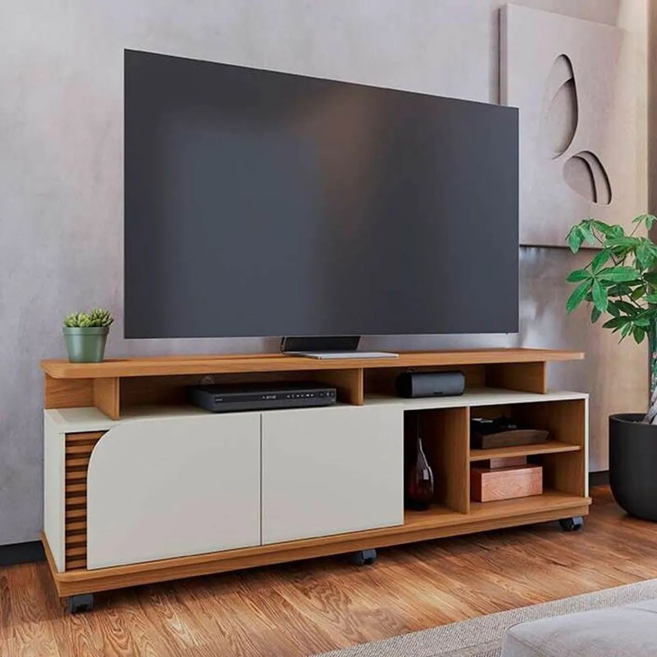 Rack moderno para TV com design clean e funcional