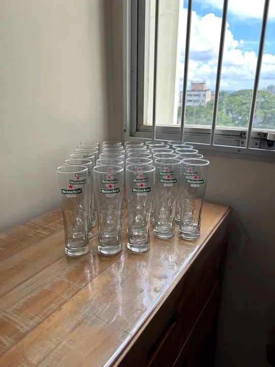 24 copos de 300 ml Heineken para cerveja ou chopp