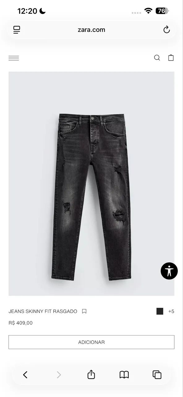 jeans Zara skinny rasgado 