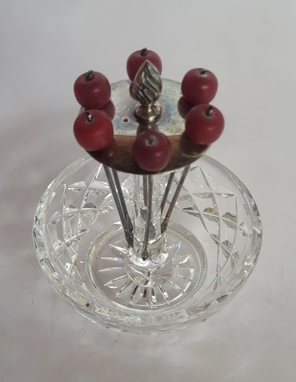 Suporte para Palitos de Coquetel em Prata Esterlina e Cristal - Mappin & Webb, Londres