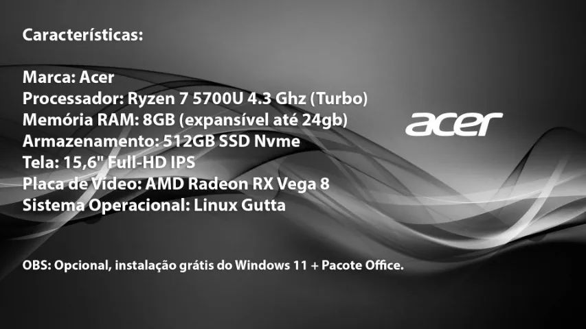 [SEALED] Acer Ryzen 7 Notebook, 8GB, 512GB SSD, 15.6" Full-HD IPS [+INVOICE] Card Accepted64317758819201123