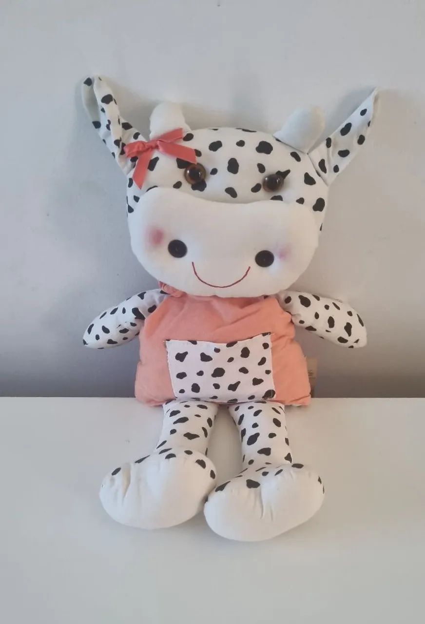 Boneca Vaquinha em Malha 100% Algodão - 50x24 cm