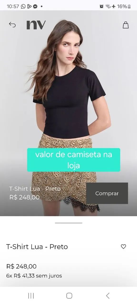 Camiseta preta nova bynv,  m - Foto 3